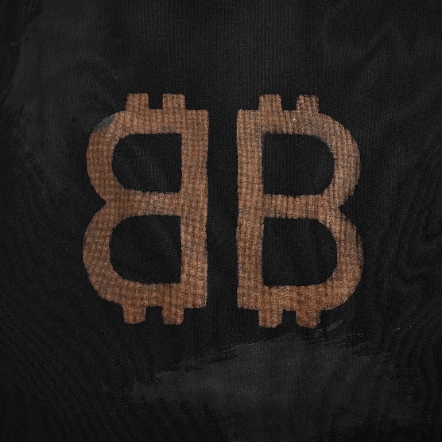 Balenciaga Double B Bitcoin mud-dyed distressed short-sleeves