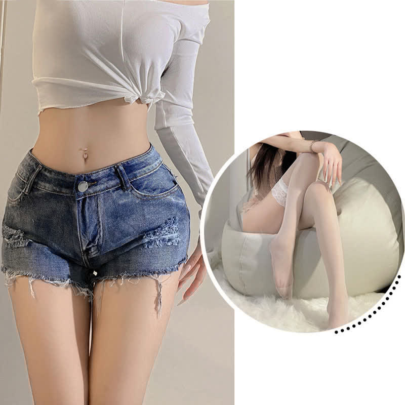 Sexy Ripped Hollow Out Denim Shorts Lingerie