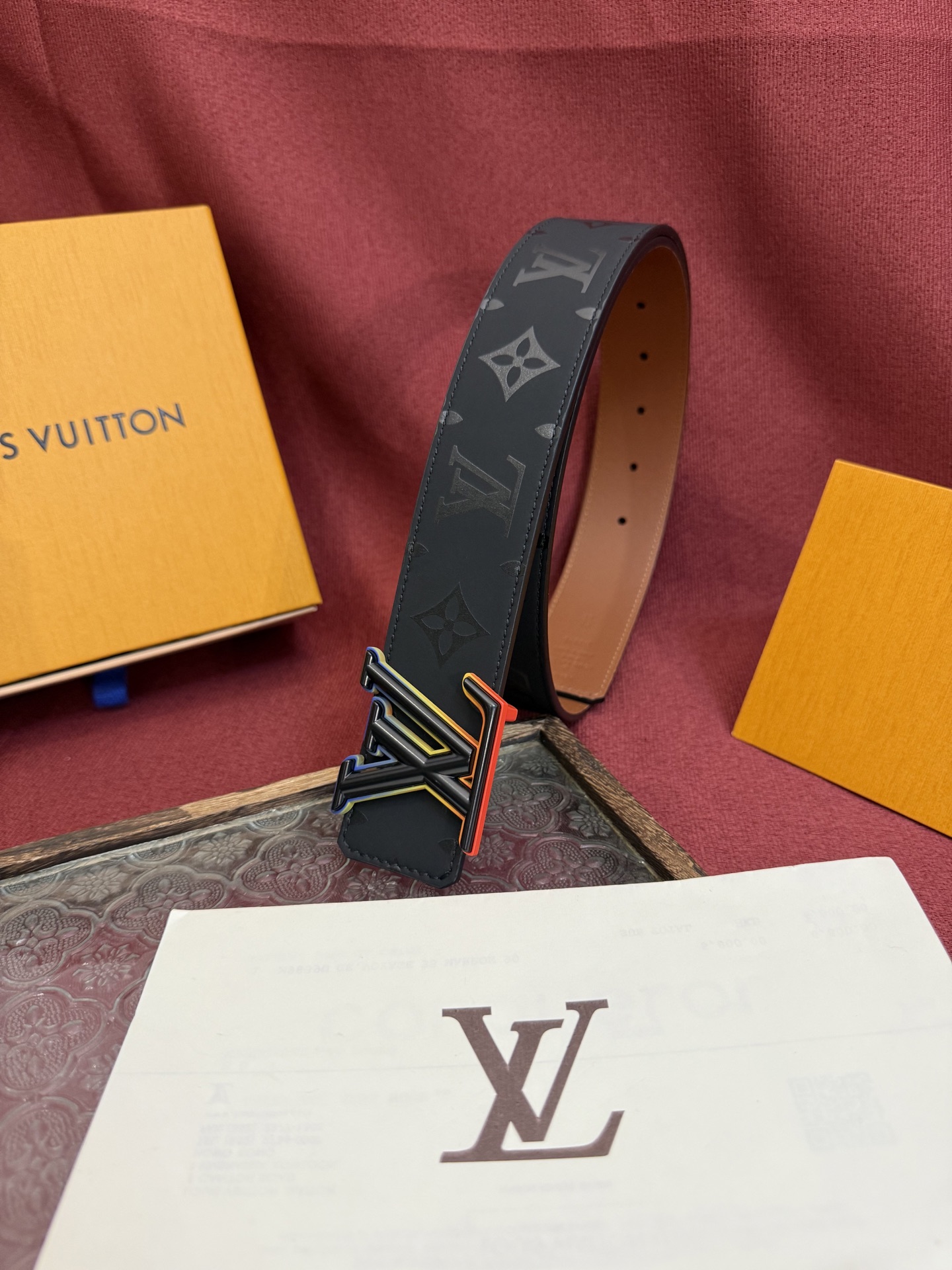 Louis Vuitton Classic Embossed Double-Sided Men's Belt 4CM Width