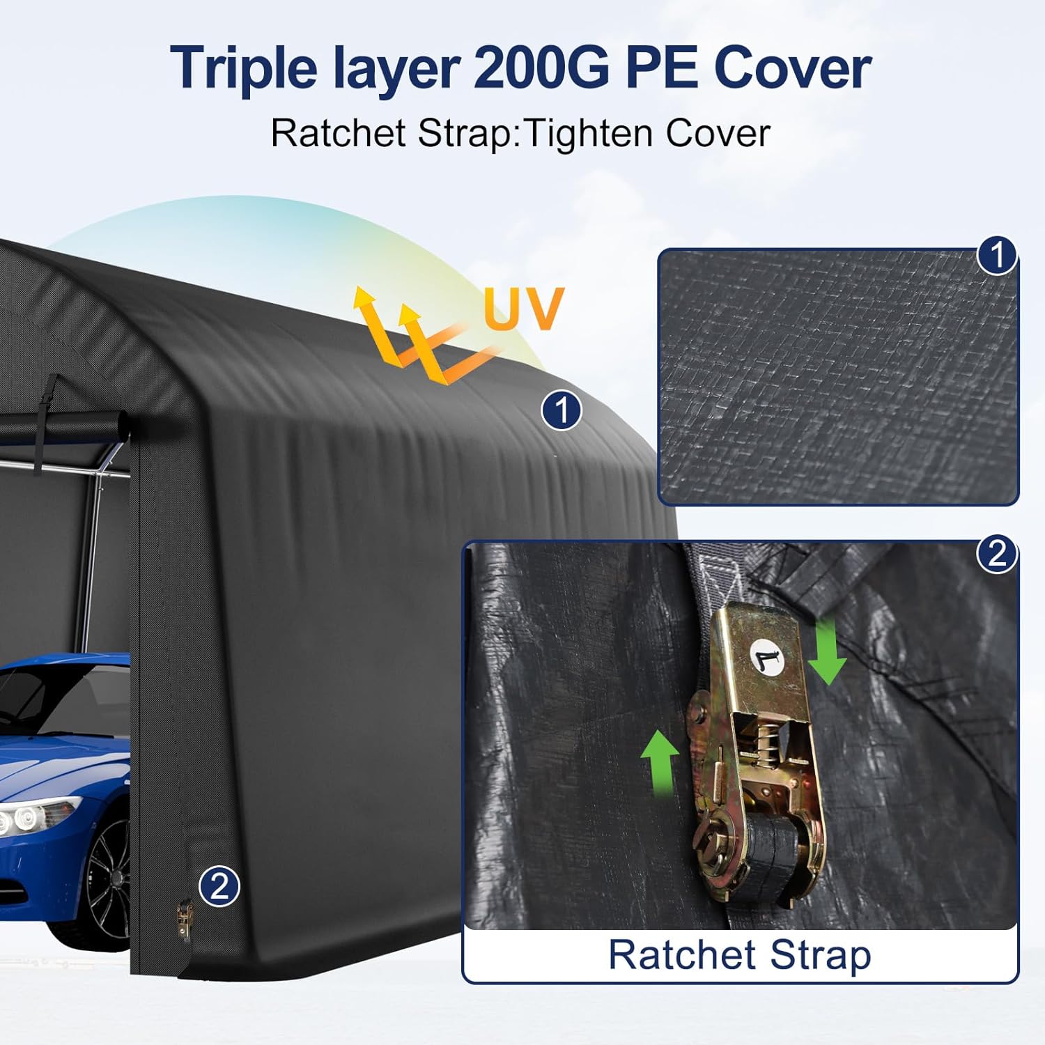 10x20ft Carport,Heavy Duty Car Canopy