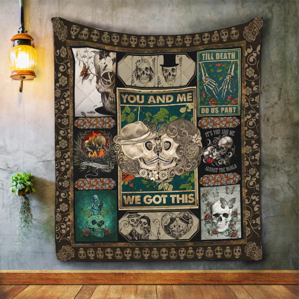 You & Me Skull Lover Quilt Blanket