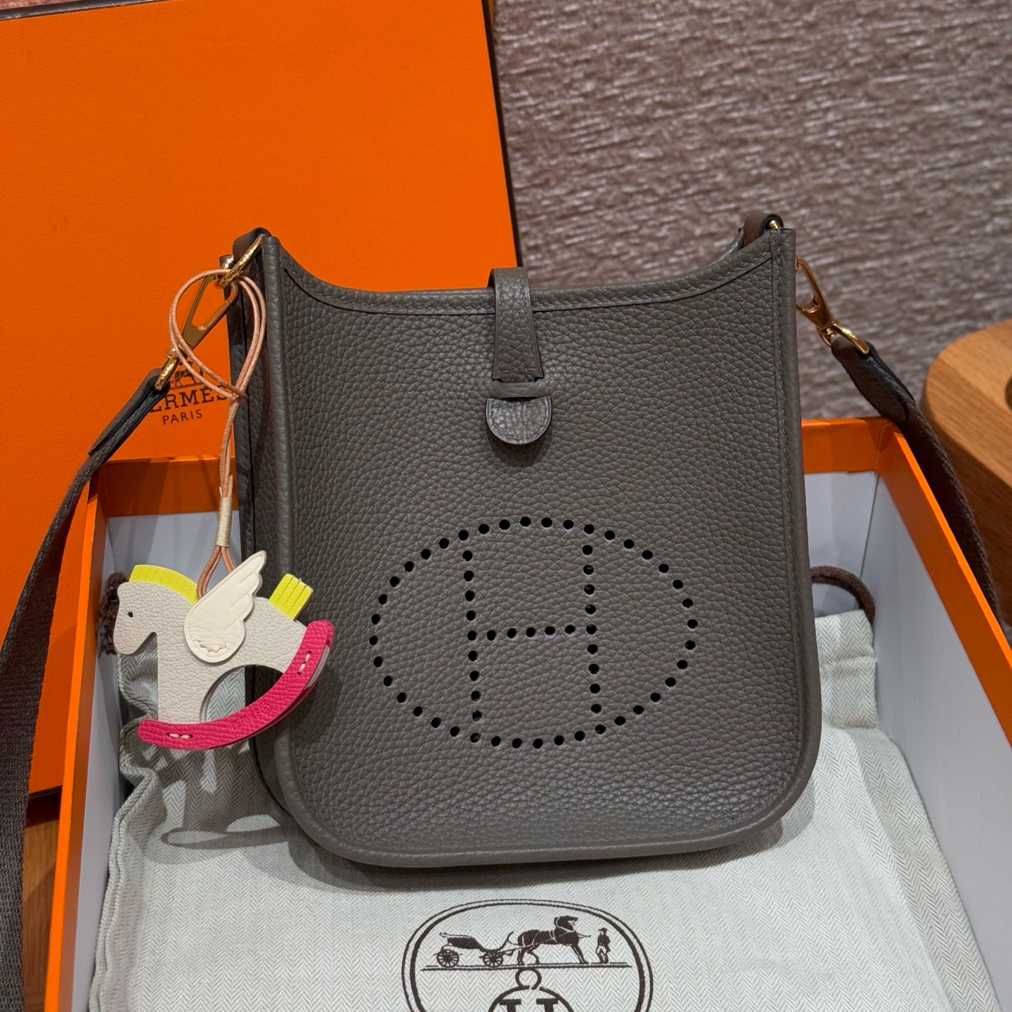Hermès Evelyne 8FGris Etain Handbag (Handmade to Order)