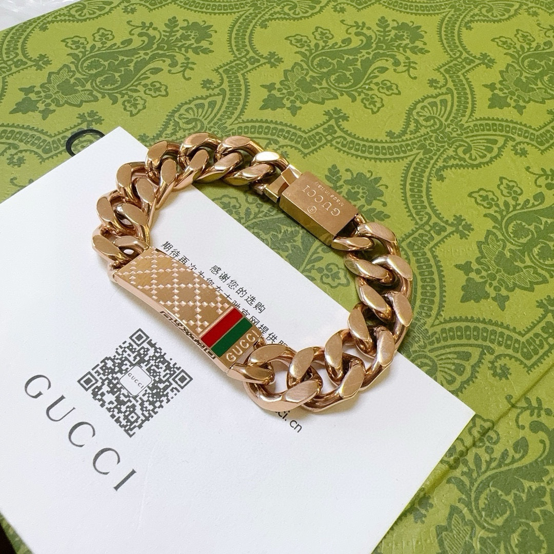 Gucci chain rose gold hand bracelet