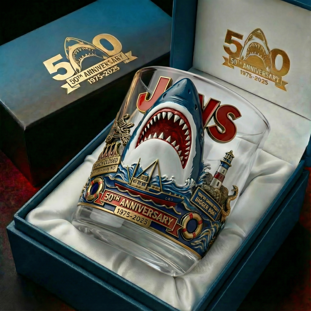 JAWS 50th Anniversary Limited Edition Whiskey Glass