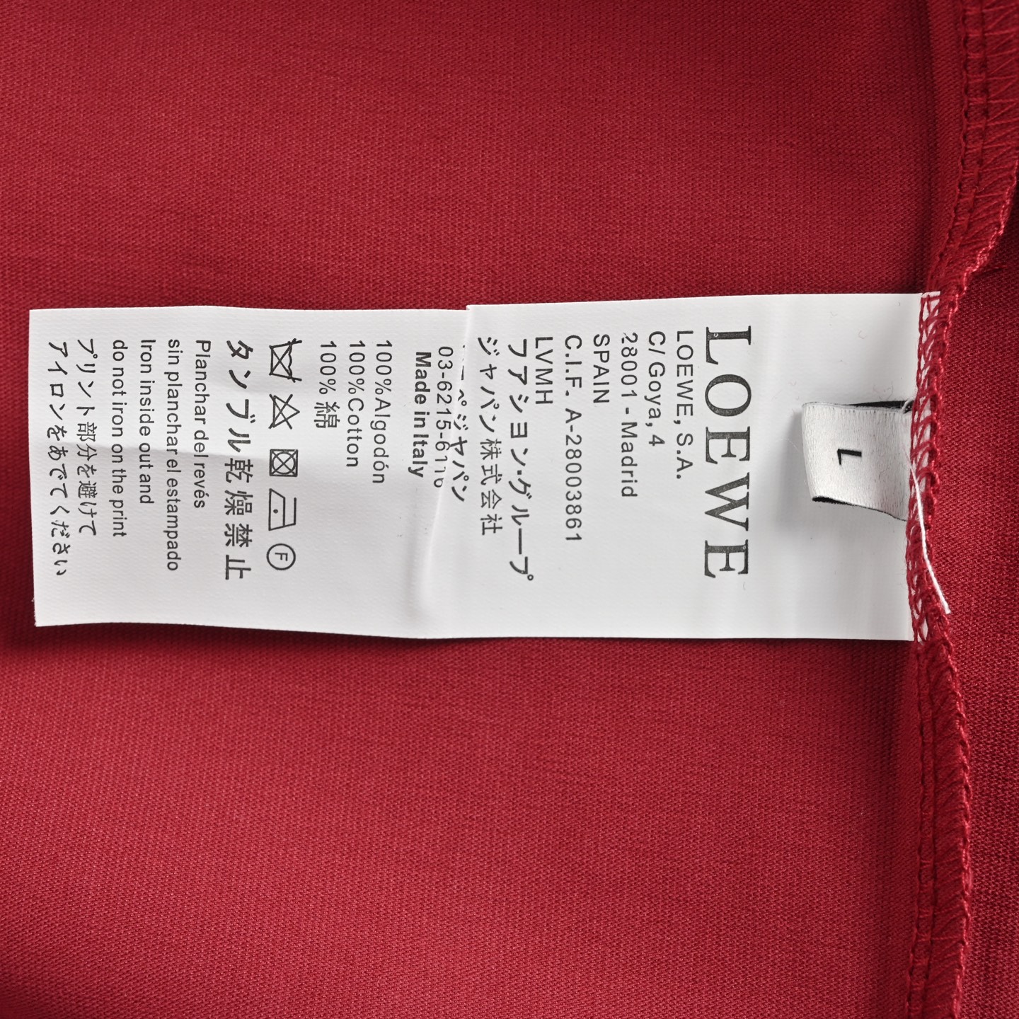 Loewe 25ss contrast color small logo embroidered short sleeves