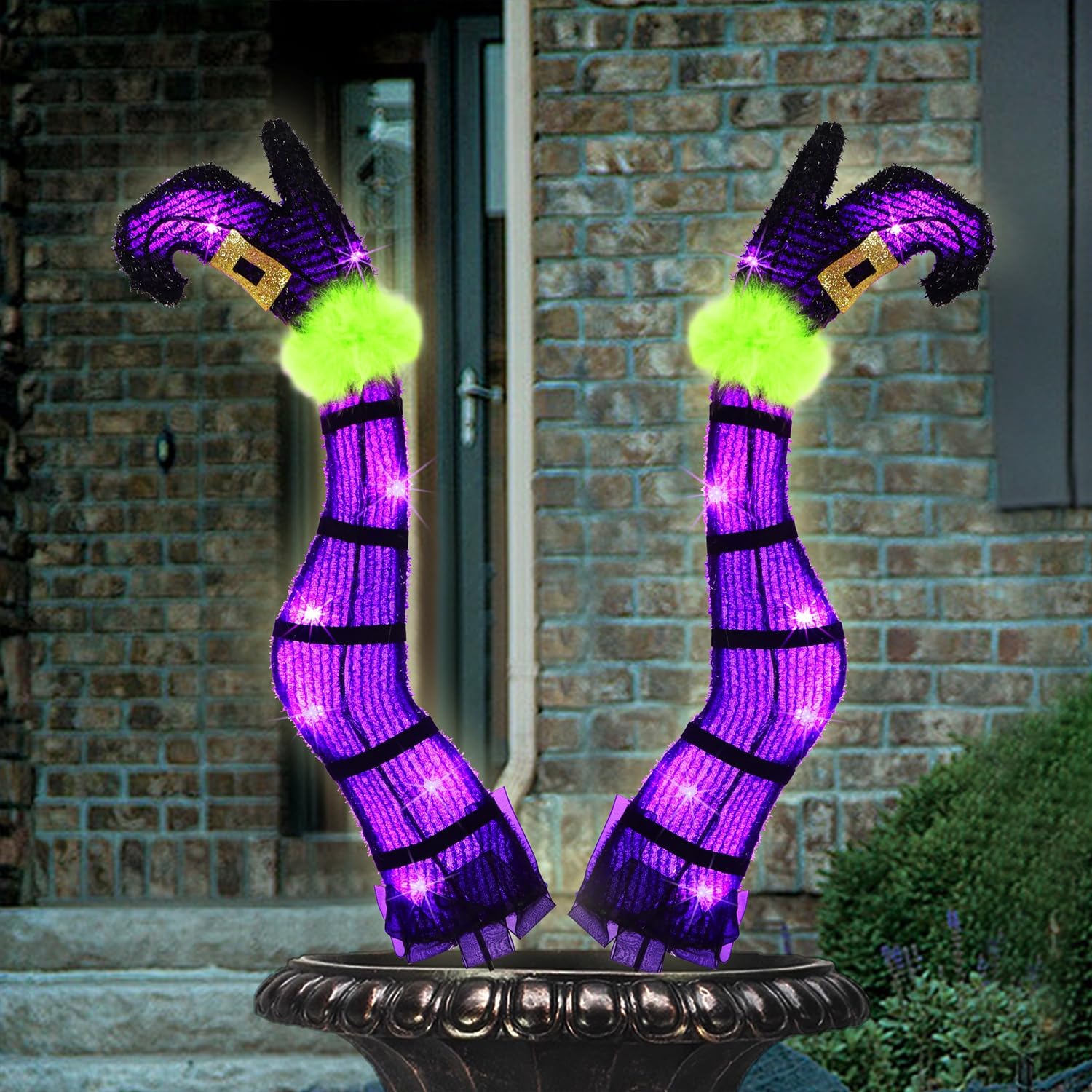 Halloween Lighted Wicked Witch Legs with Stakes - Height- 22