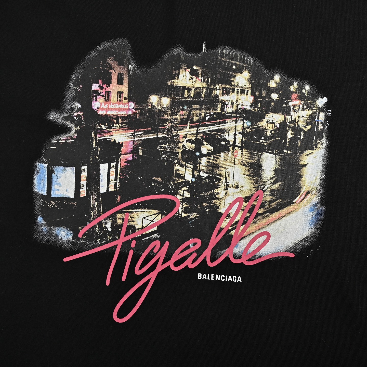 Balenciaga 25ss night view printed short sleeves
