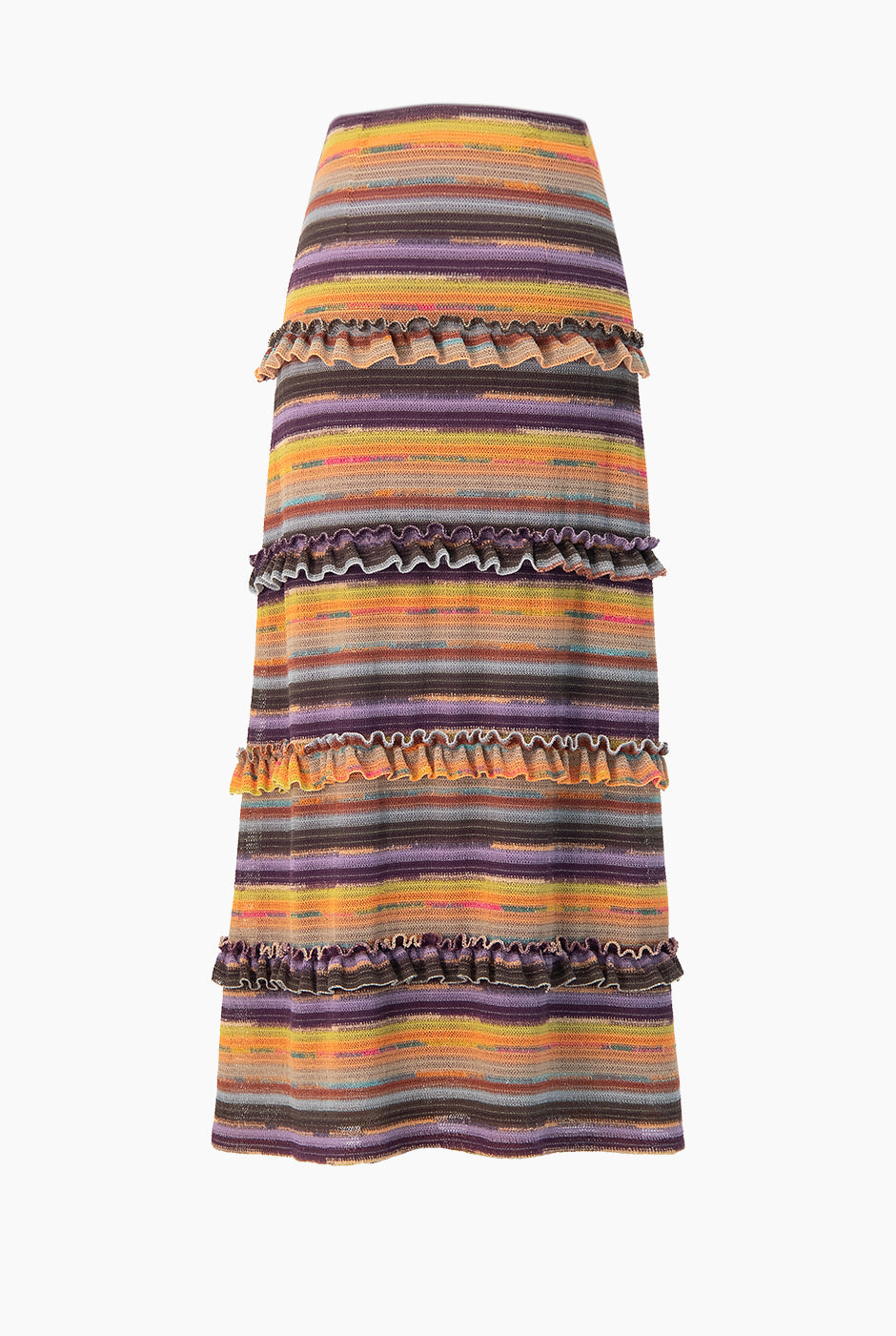 Falda midi tejida multicolor