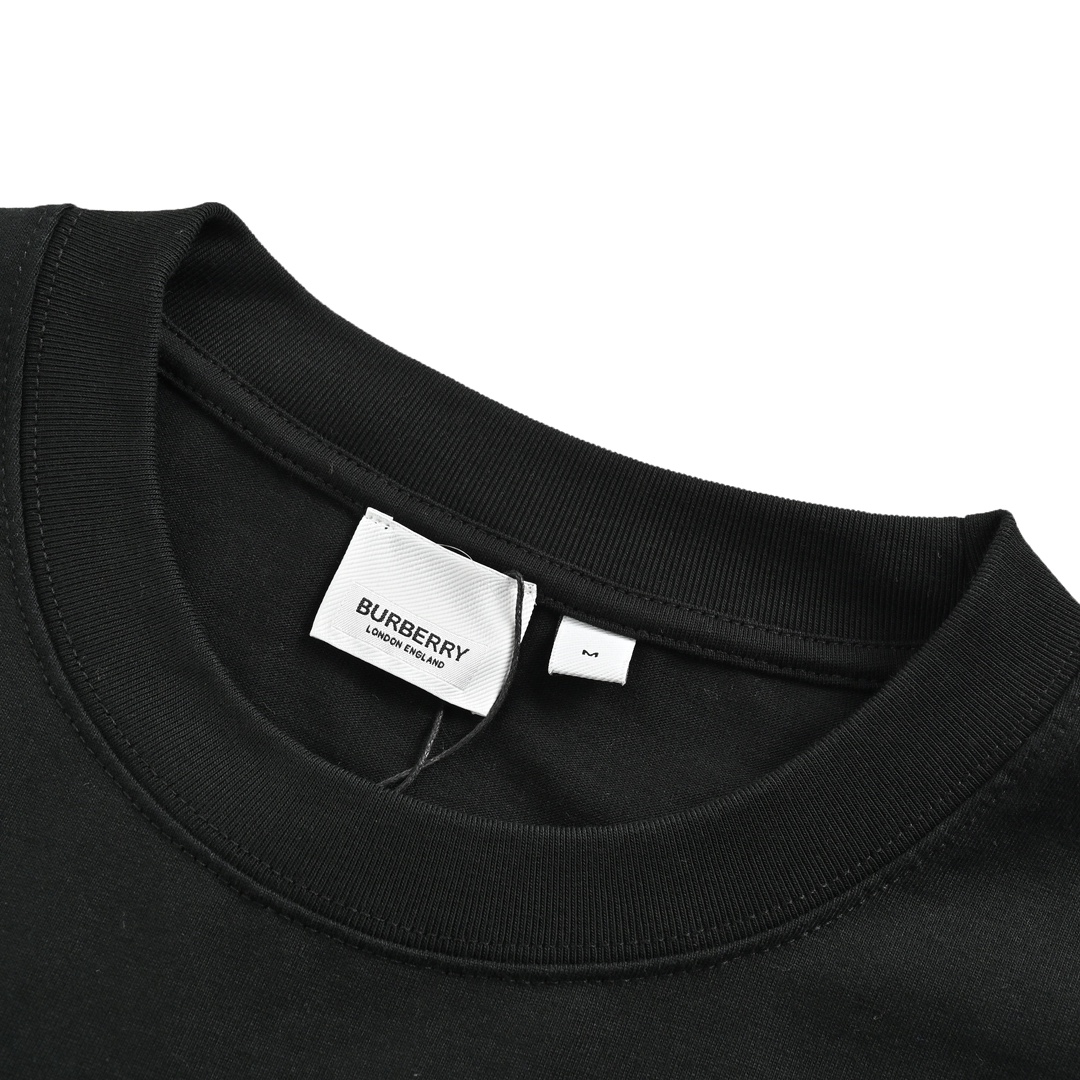 Burberry 24ss embossed three-dimensional embroidered war horse short sleeve