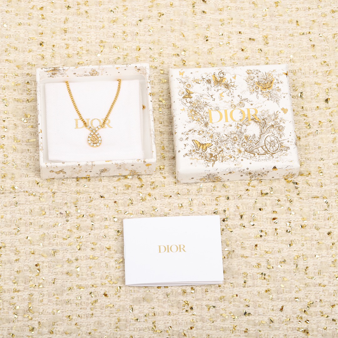 Dior CD diamond drop necklace