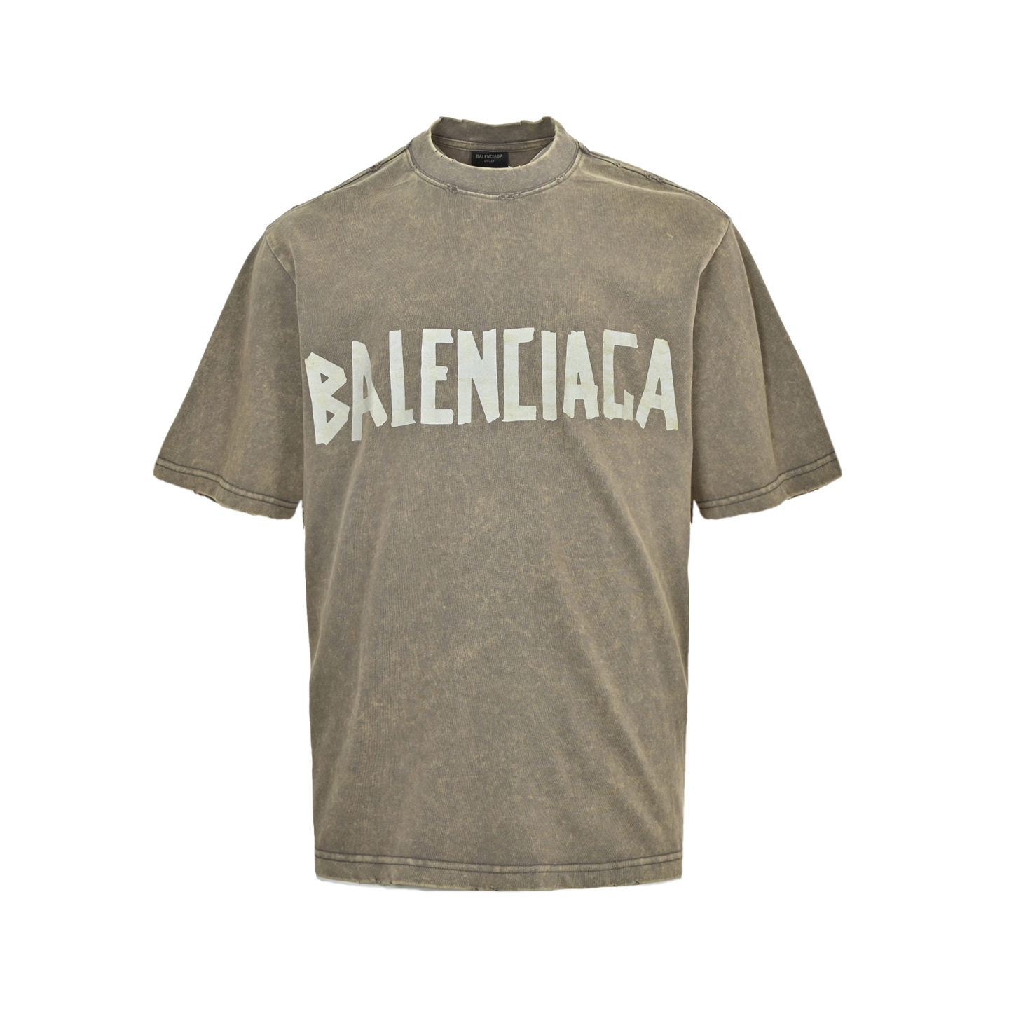 Balenciaga 25ss Masking Tape Washed Ripped Short Sleeve