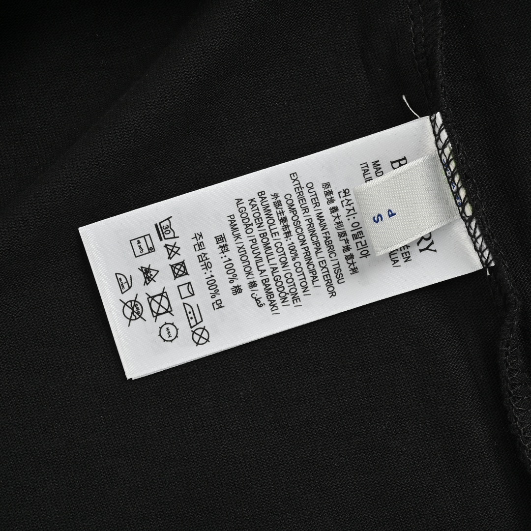 Burberry 24ss flocked horse print short sleeves