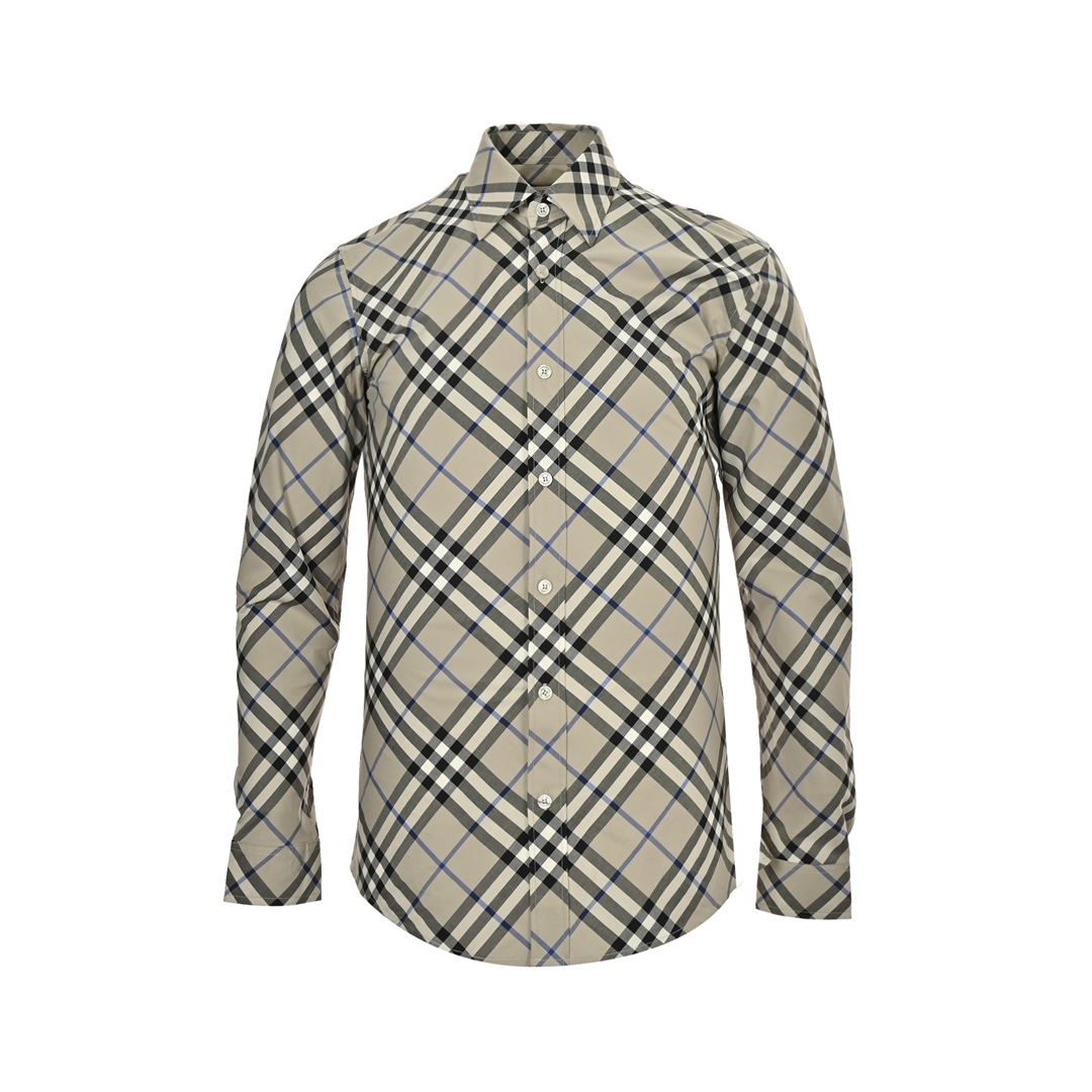 Burberry 24ss diagonal check long-sleeved shirt