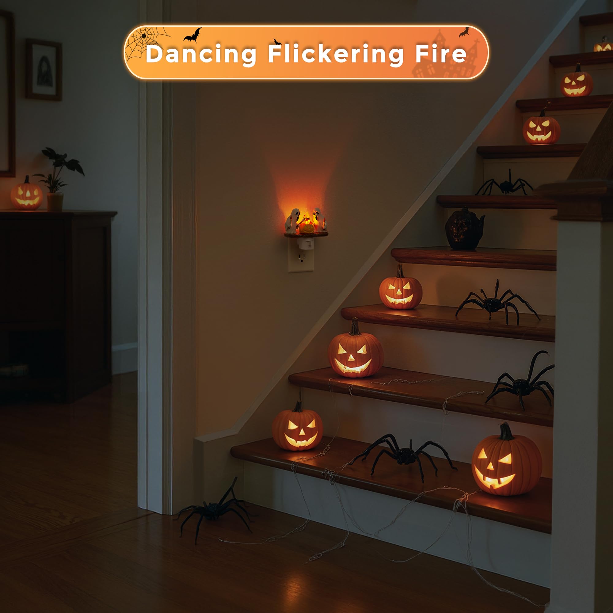 💥ON SALE💥Spooky LED Ghost Night Light  with Flickering Campfire 👻🔥