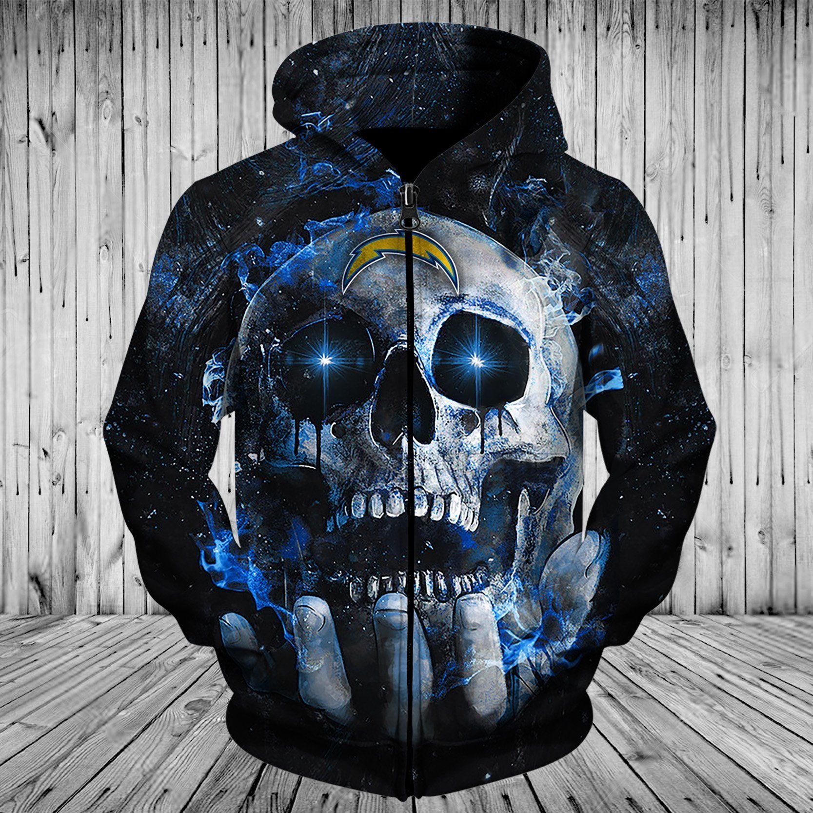 CHARGERS HOODIE 3D SKULL 75