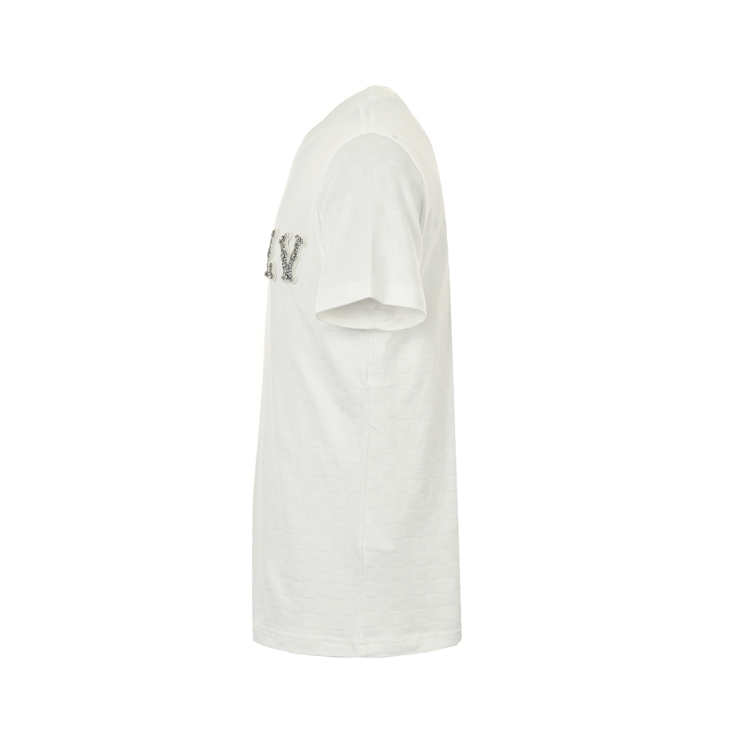 Louis Vuitton 24ss rhinestone lettering logo short sleeve