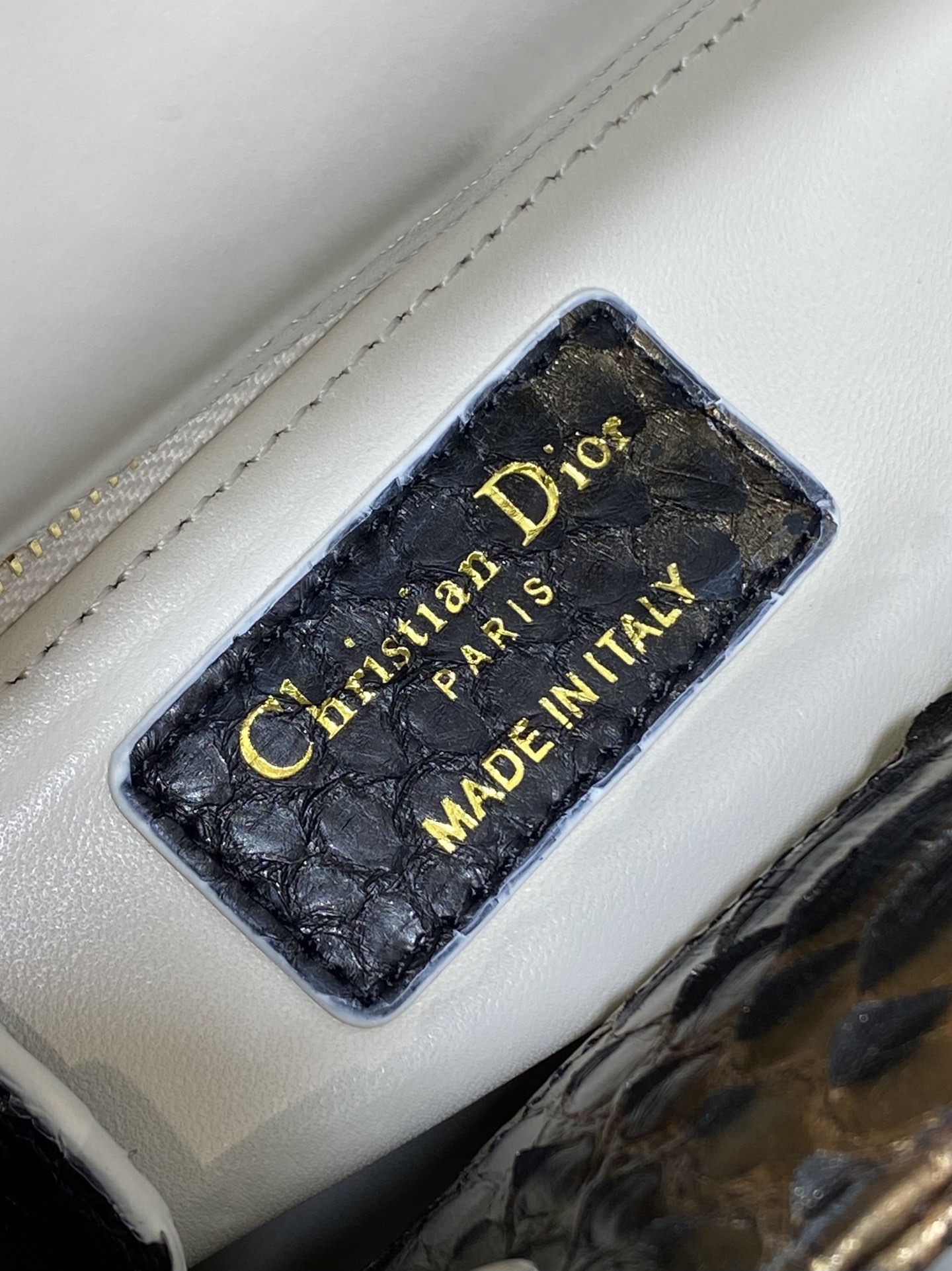 Dior Lady three-grid rare snakeskin Princess Diana bag