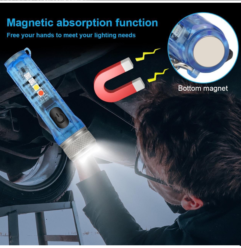 (🔥Last Day Promotion-SAVE 60% OFF)☀️Mini Powerful EDC Flashlight with Red UV Blue Light🔥BUY 2 GET 10% OFF & FREE SHIPPING！