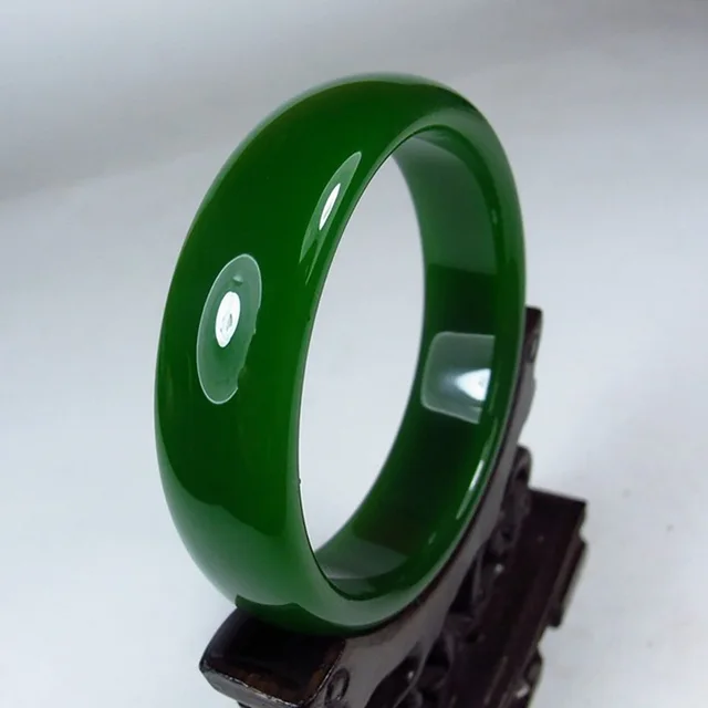 Hotan Jade Green Bangle Natural Chalcedony Jadeite High Quality Widen Bracelet For Women Jewelry Accessories Gift For Mother