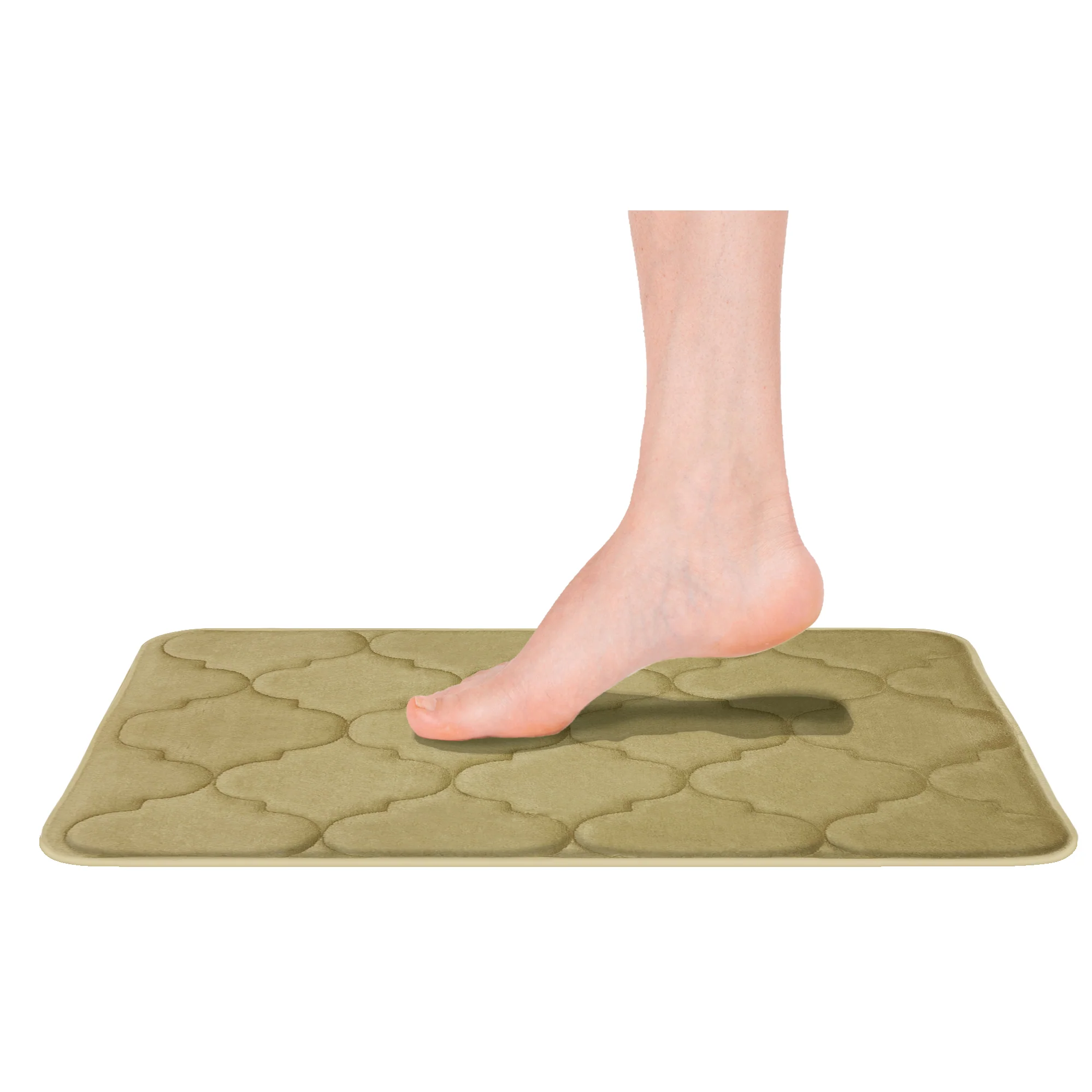 Madison Moroccan Soft Non-Slip Memory Foam Bath Mat, 17x24 Inches