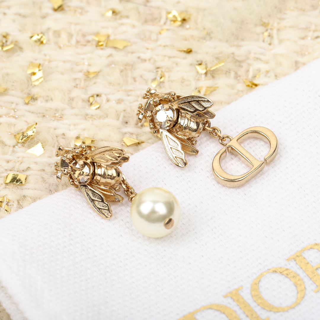Dior Bee Letter Earrings