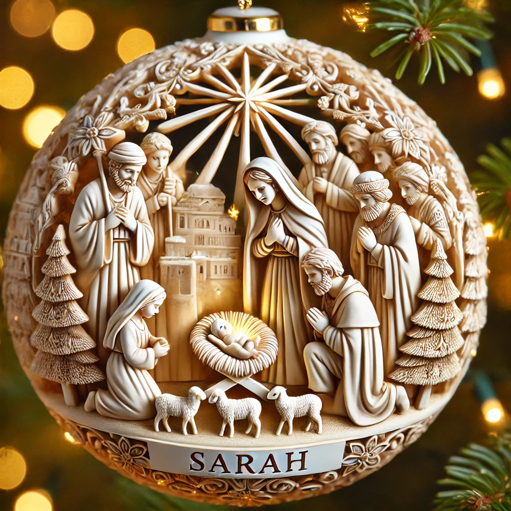 Custom Nativity Christmas Ornament