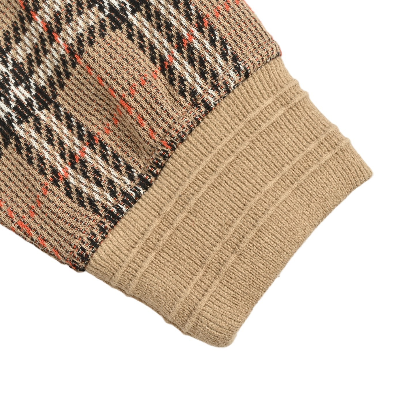 Burberry 25Fw Large Check Blend Knit Check Hooded Jacket