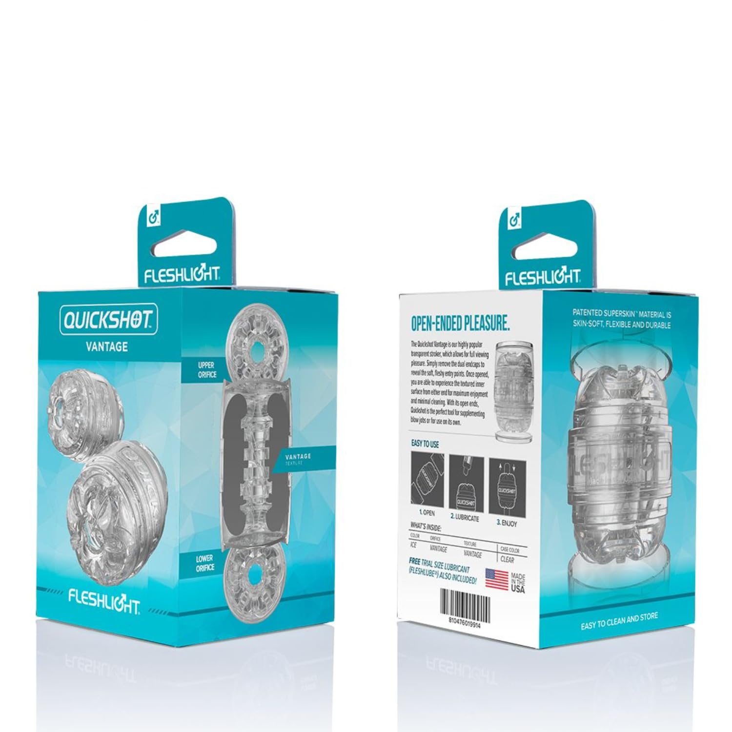 Clear Quickshot Stroker – Crystal View Sex Toy for Couples or Solo Pleasure