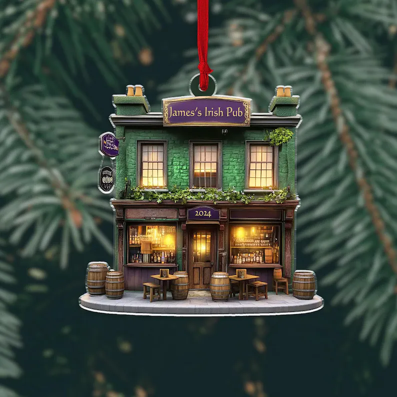 Personalized Irish Pub Ornament For Christmas Tree Decor