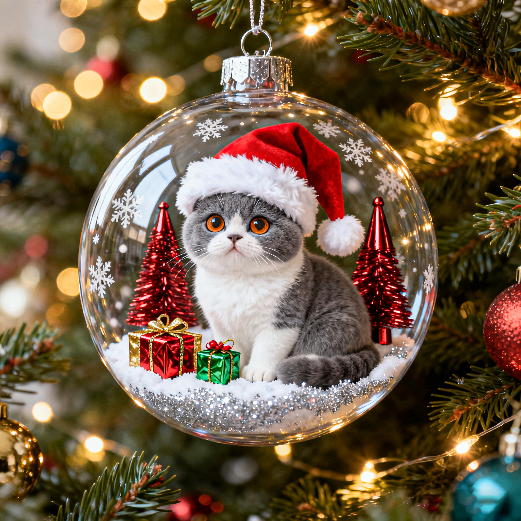 2025 Cat Crystal Ornament Set