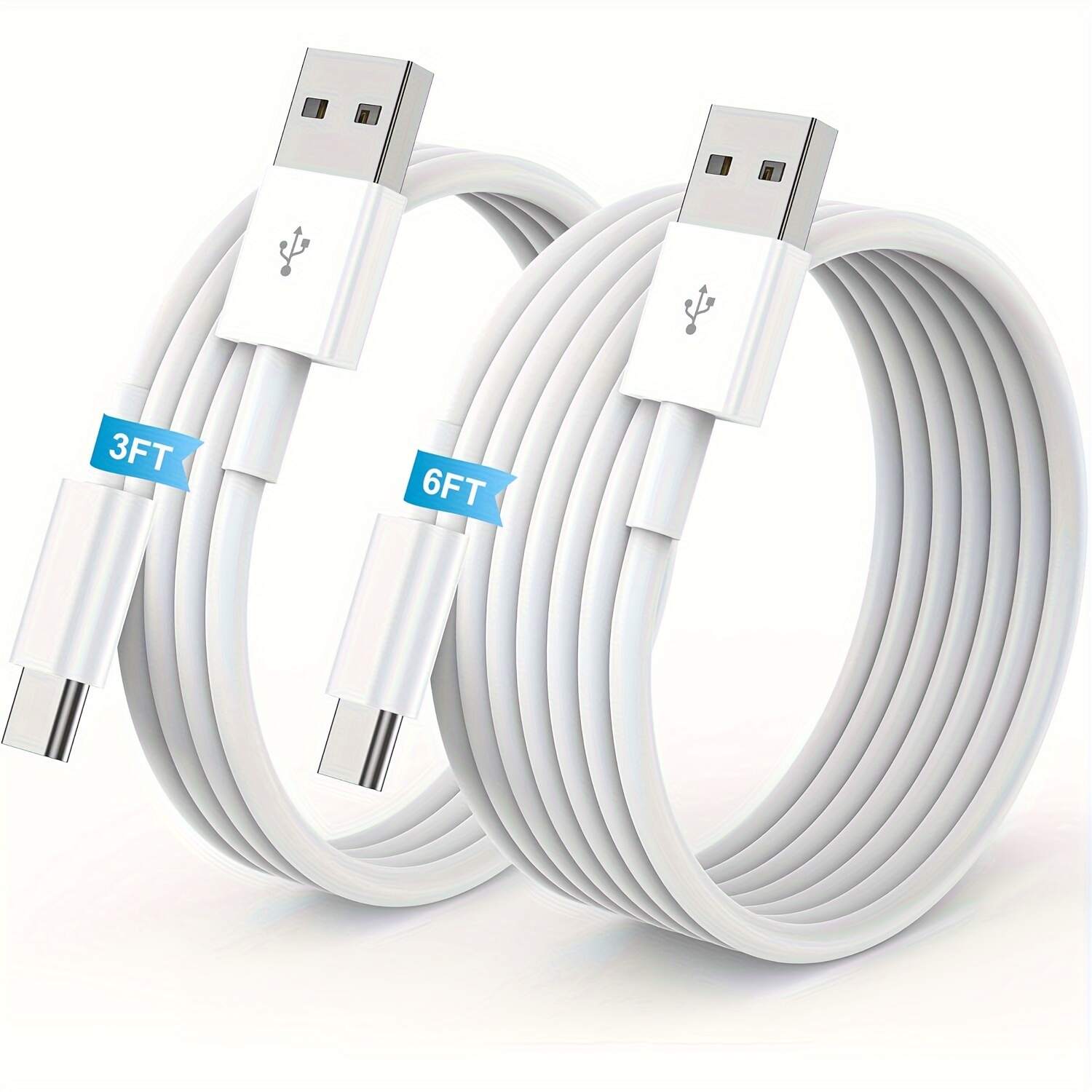 Car Charger for iPhone 16 15 Carplay Cable, 2pcs/1pc [3FT+6FT] USB A to USB C Charging Cord for iPhone 16 15/Plus/Pro Max, for iPad Pro 12.9/11, Air 6th/5th/4th Gen, Mini 6th Gen, Samsung, Google, LG and More