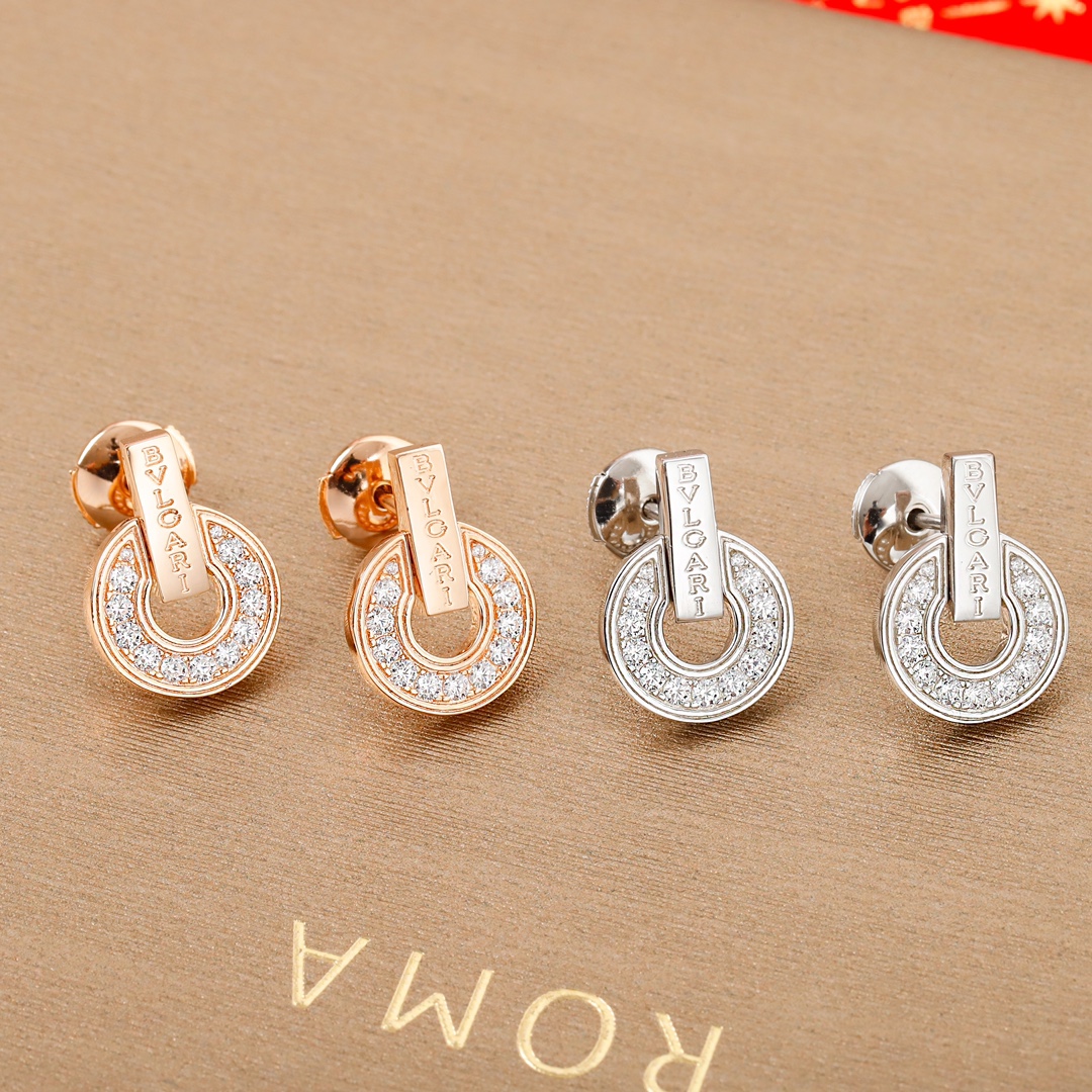 Bulgari hoop diamond earrings