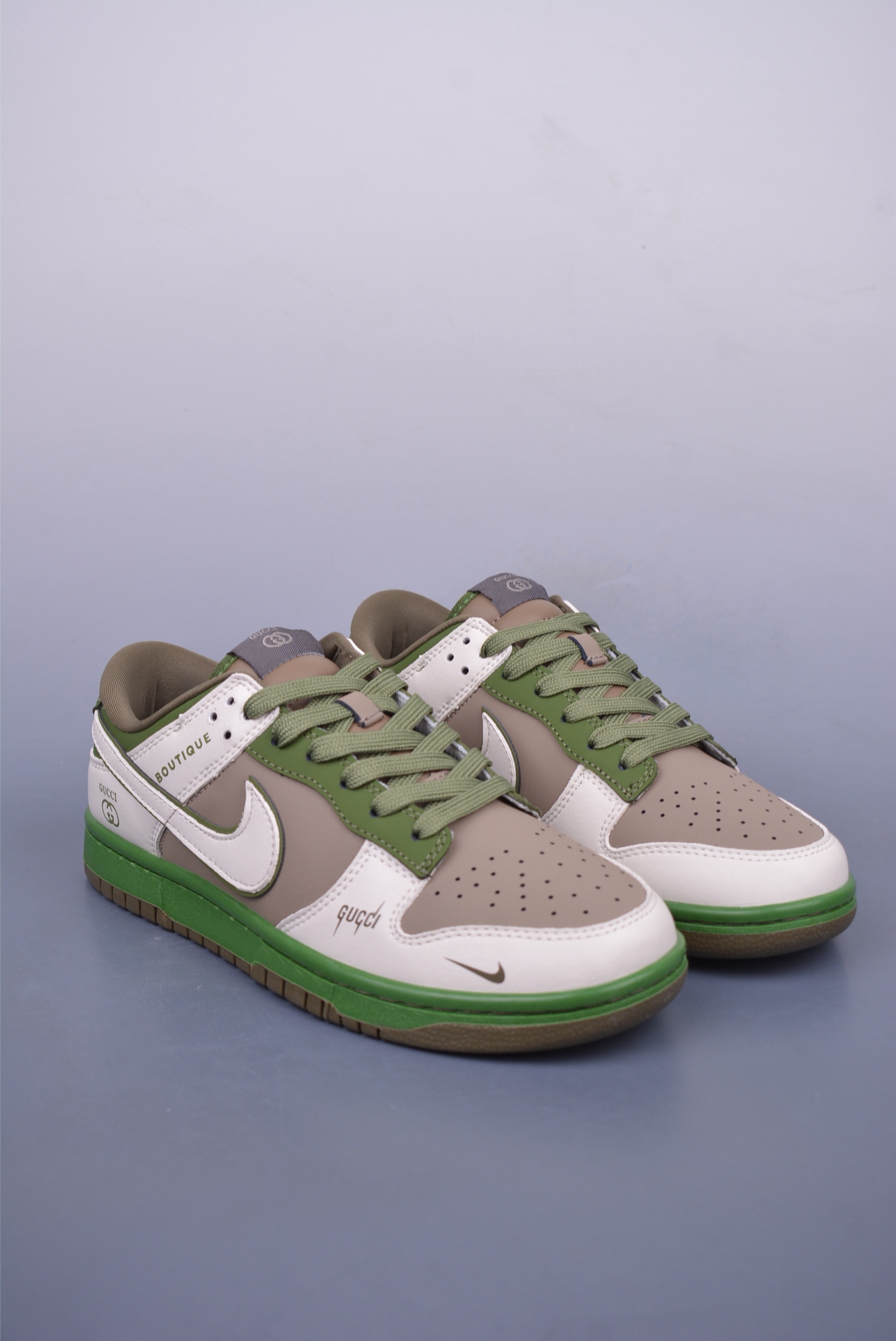 Gucci x Nike SB Dunk Low sneakers gray brown military green XY2026-150