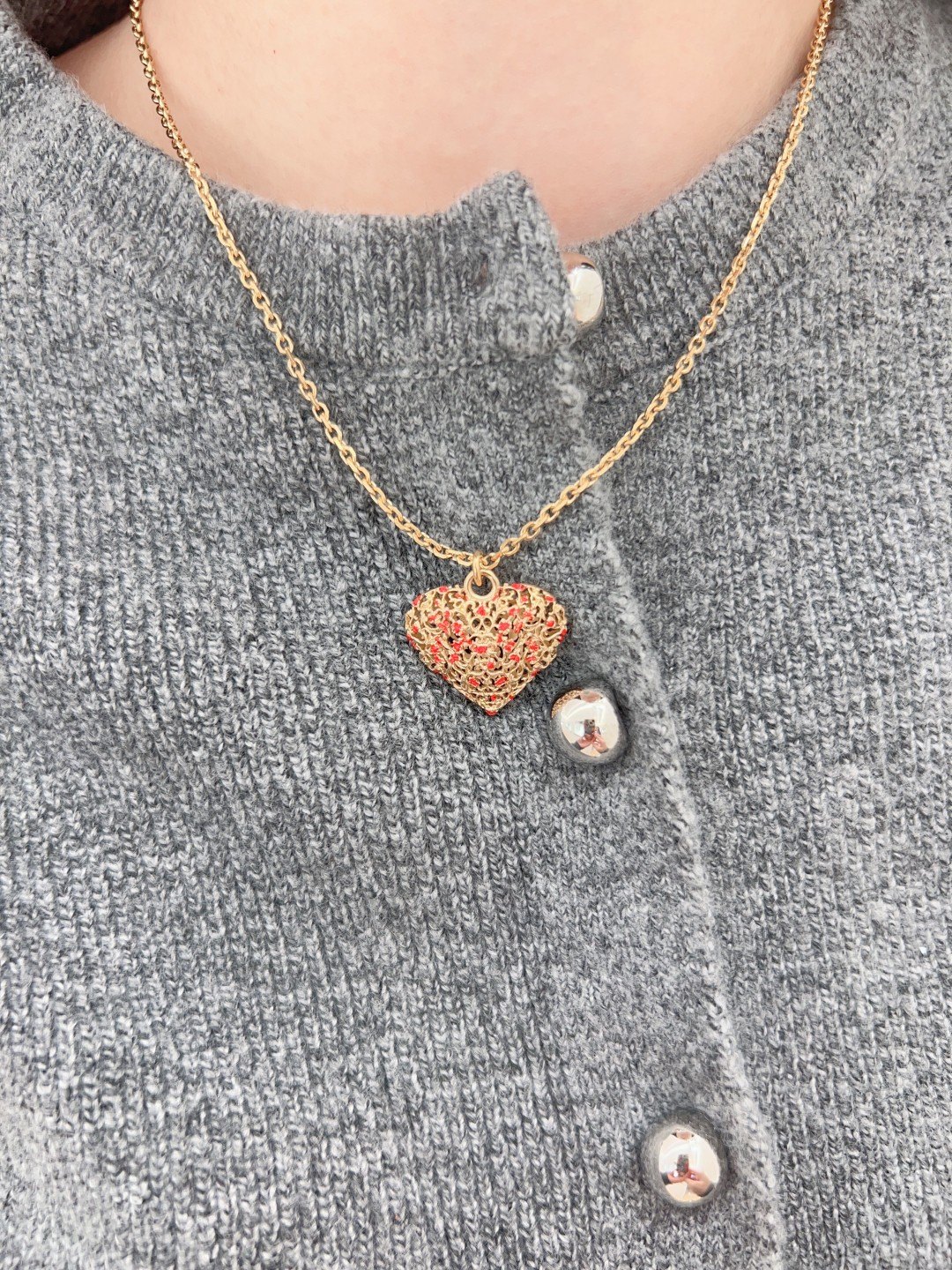 Dior Limited Edition Hollow Heart Necklace