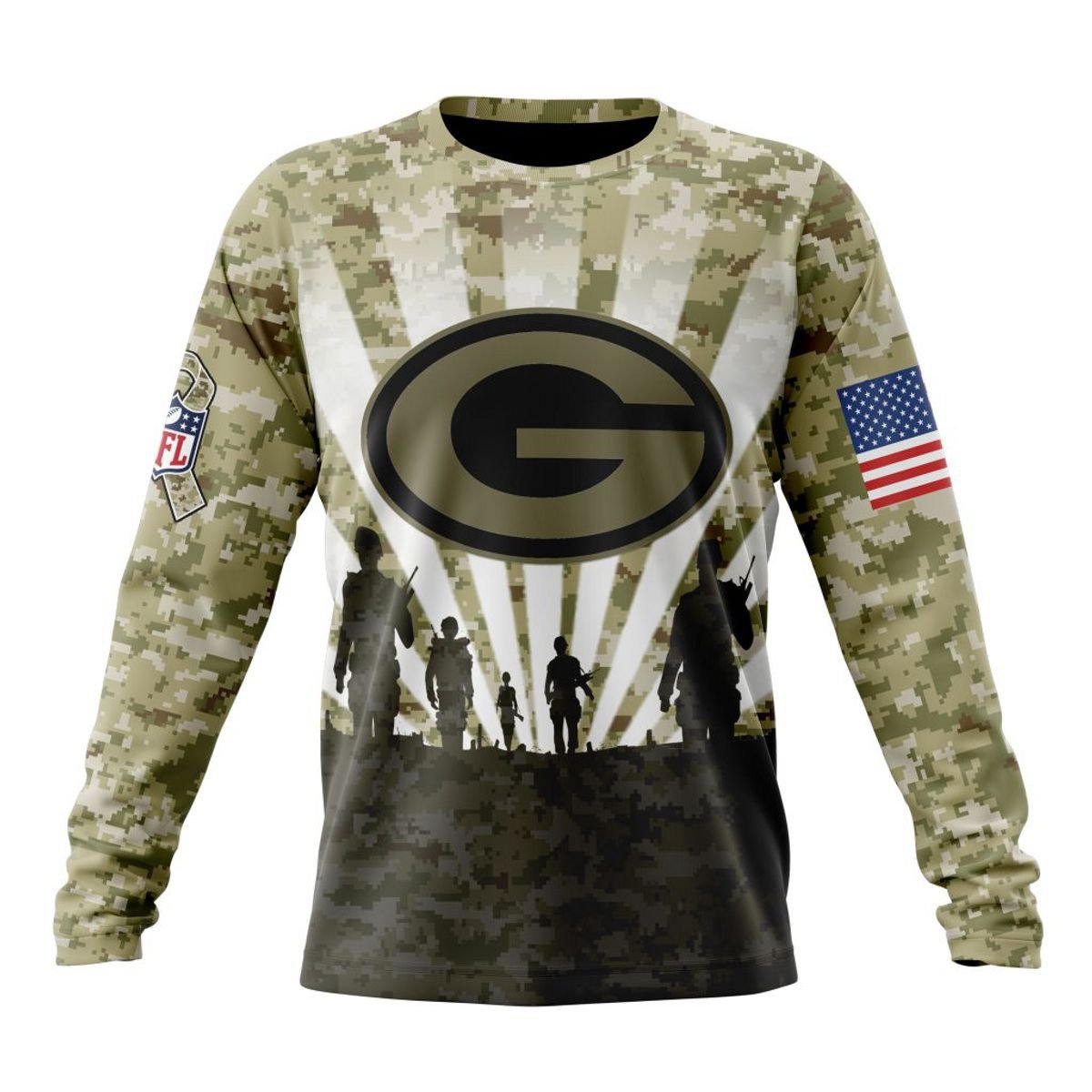 GREEN BAY PACKERS 3D HOODIE HONOR VETERANS