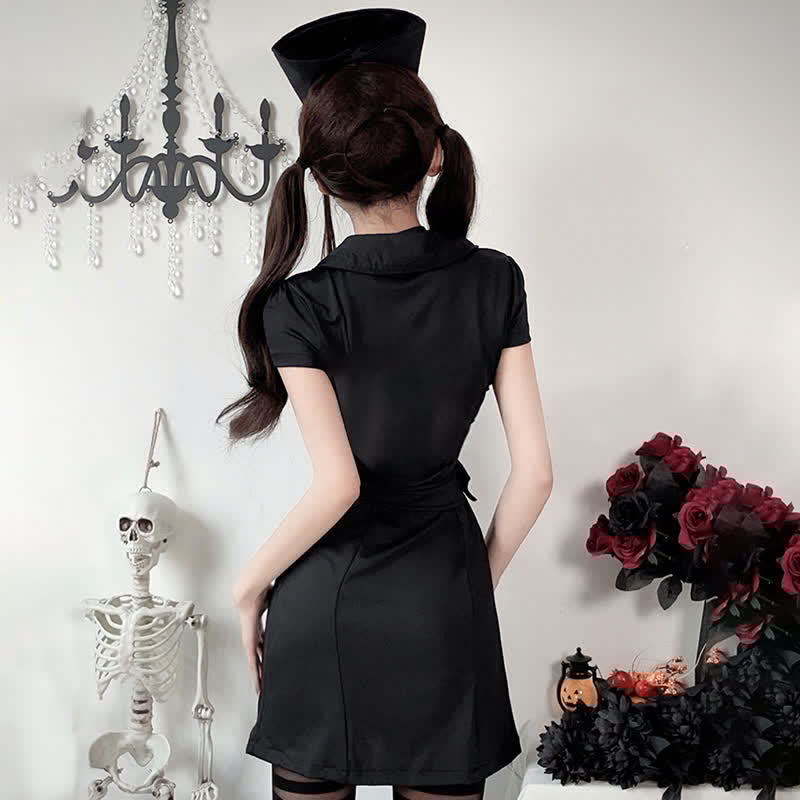 Cosplay Nurse Uniform Split Lingerie Dress