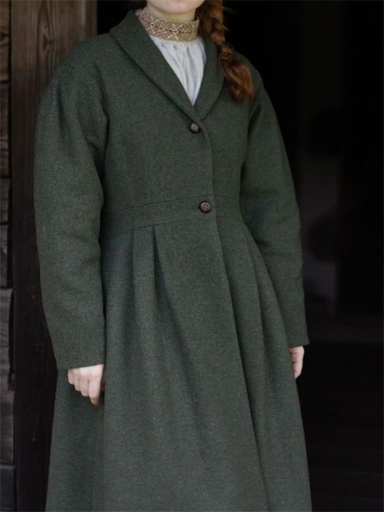 Vintage Classy Pleated Cozy Wool Coat