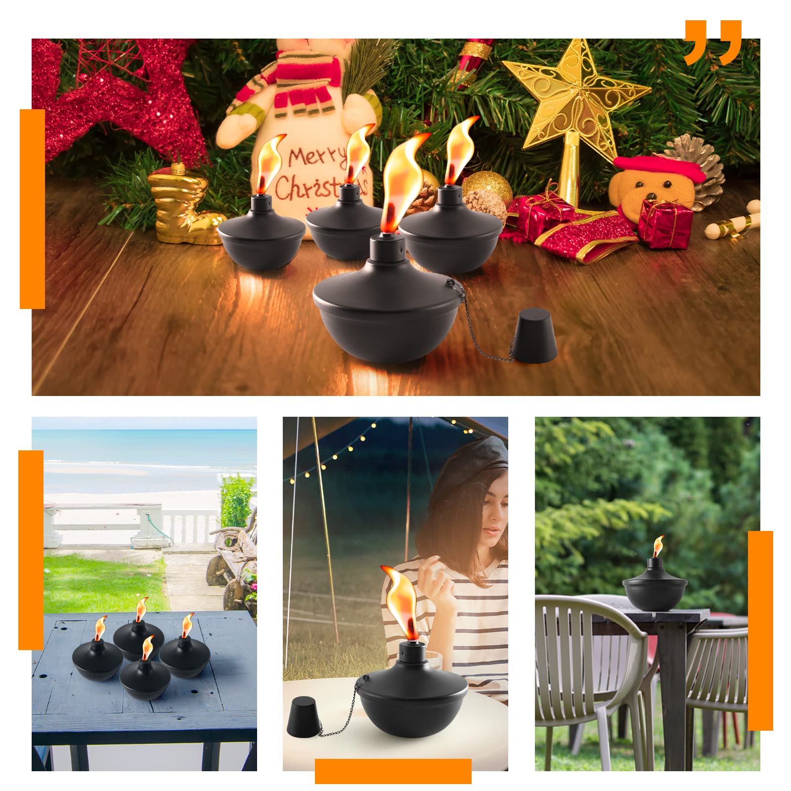 🔥Last Day 49% OFF🔥Metal Table Top Torches, 22oz Citronella Torches