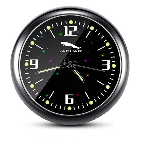 1x Luminous Diamond Quartz Analog Watch Stick On Car Clock Accessories Black