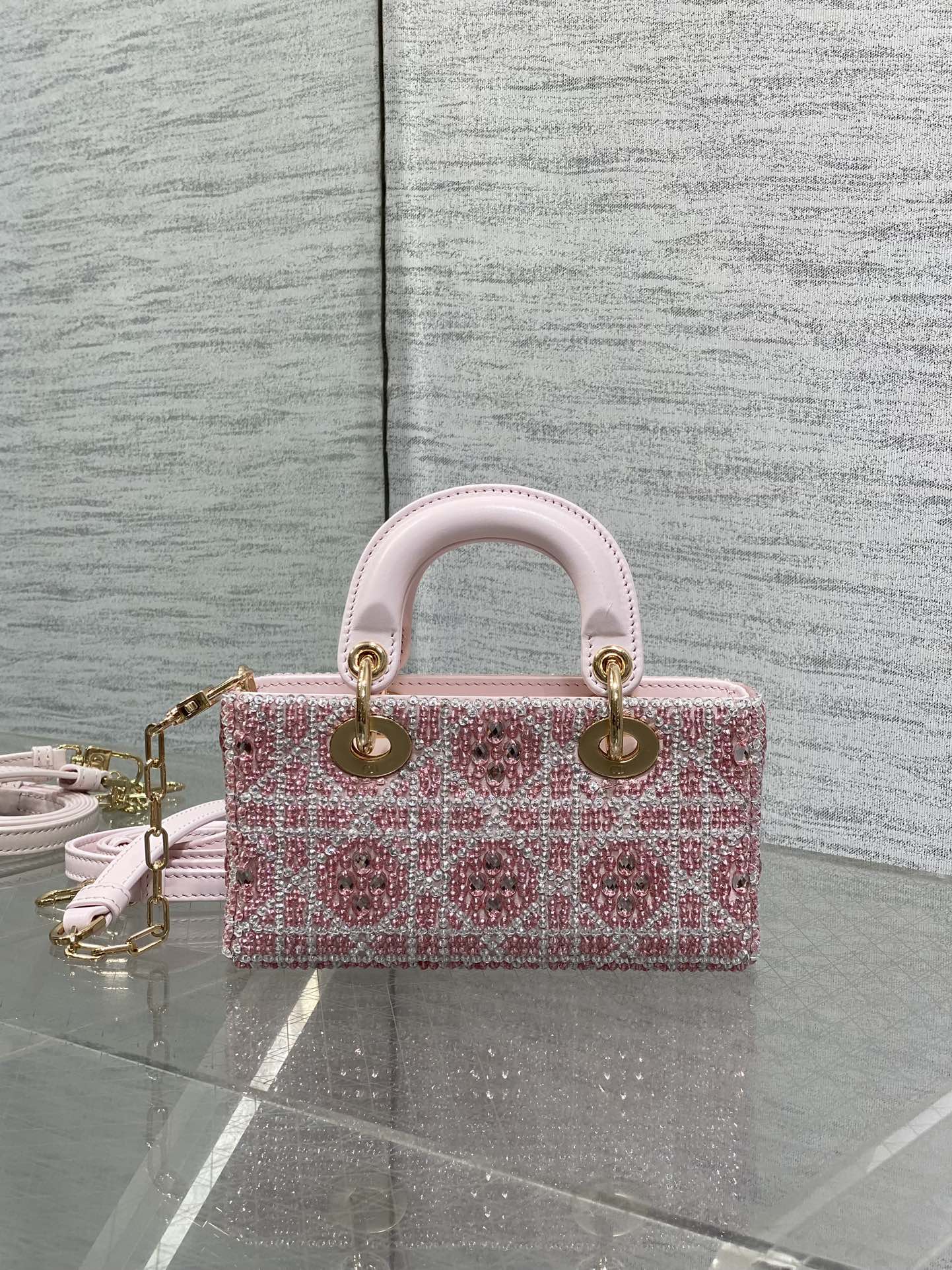 Dior Lady Limited Edition Heavy Beads Horizontal Version Princess Diana Bag