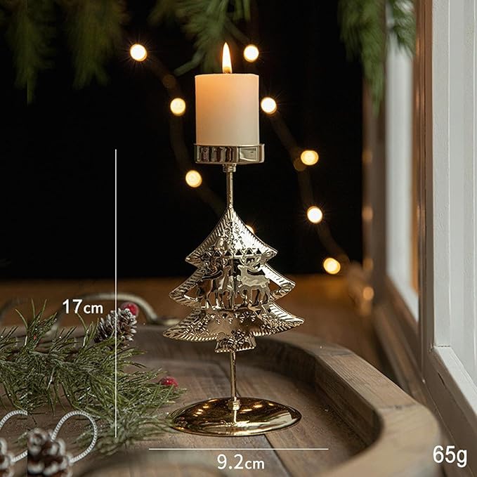 🌲🕯️2024 Vintage Metal Christmas Candle Holder