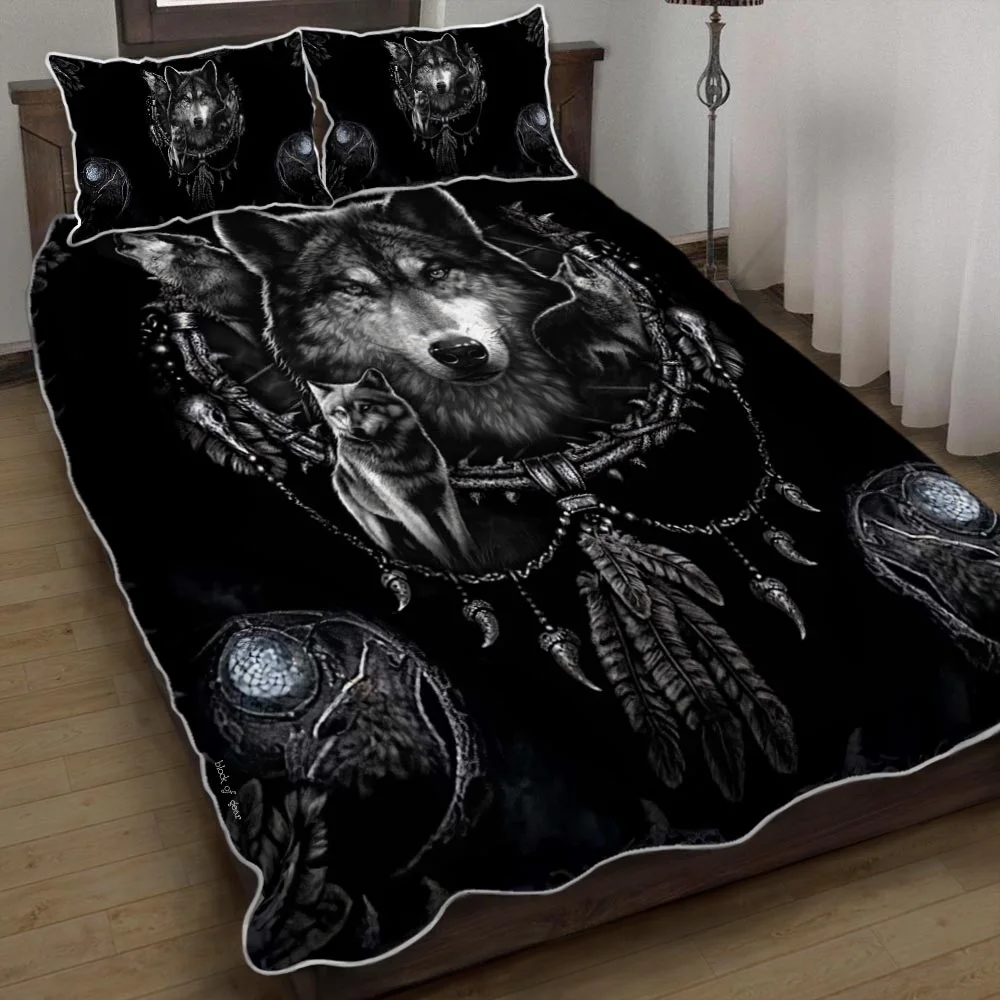Wolf Dream Catcher Quilt Bed Set
