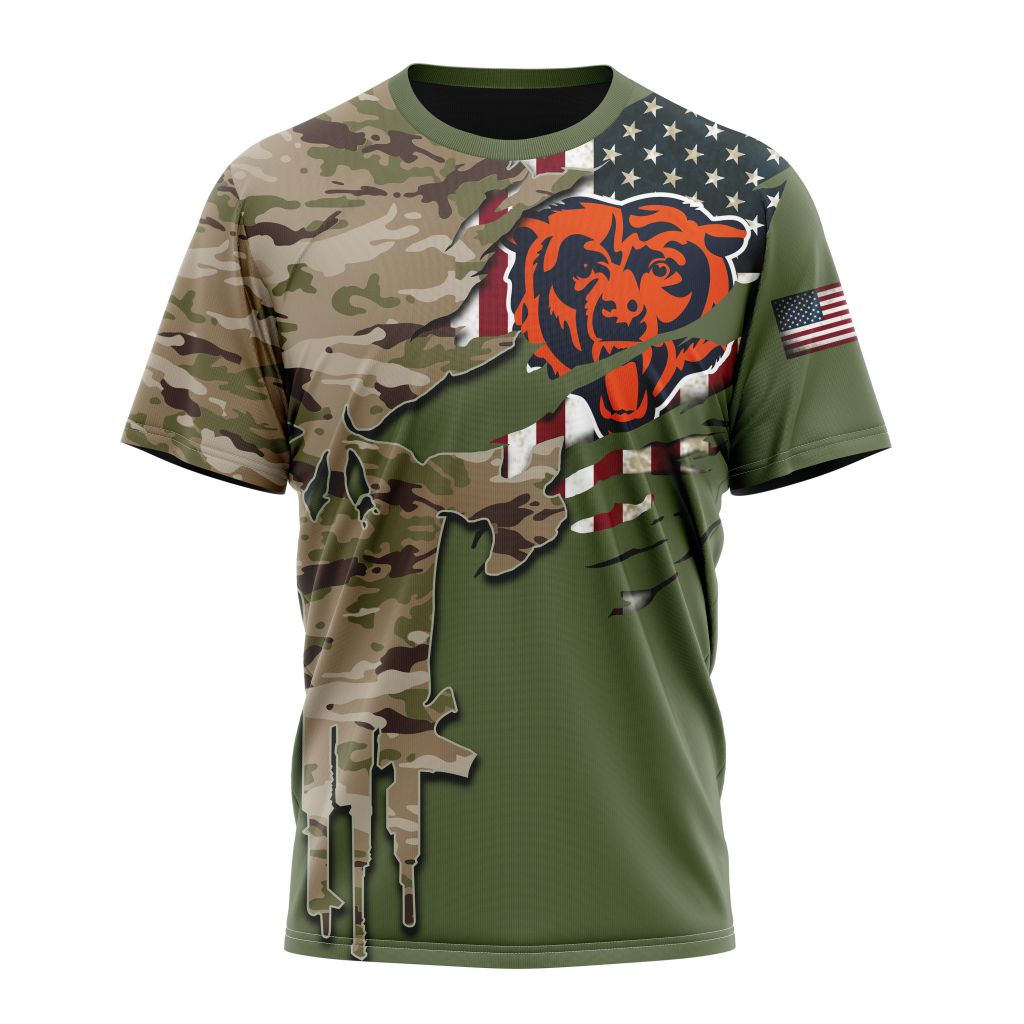 CHICAGO BEARS 3D HOODIE VETERANS DAY