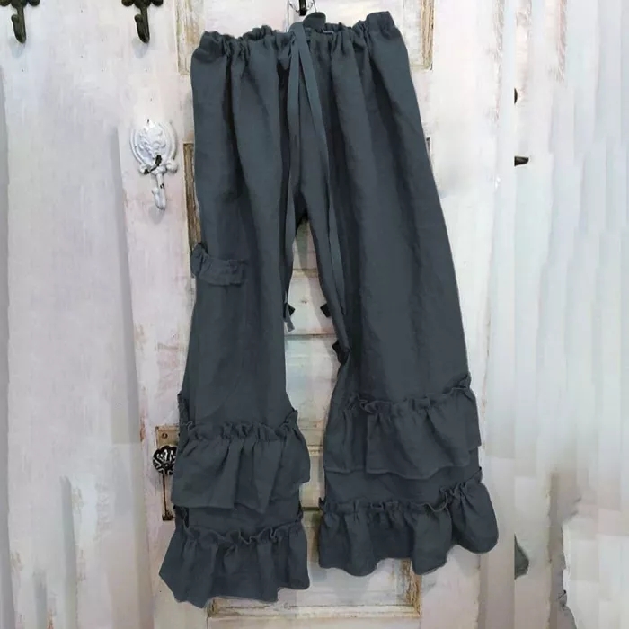 Cotton Loose Ruffle Lounge Pants