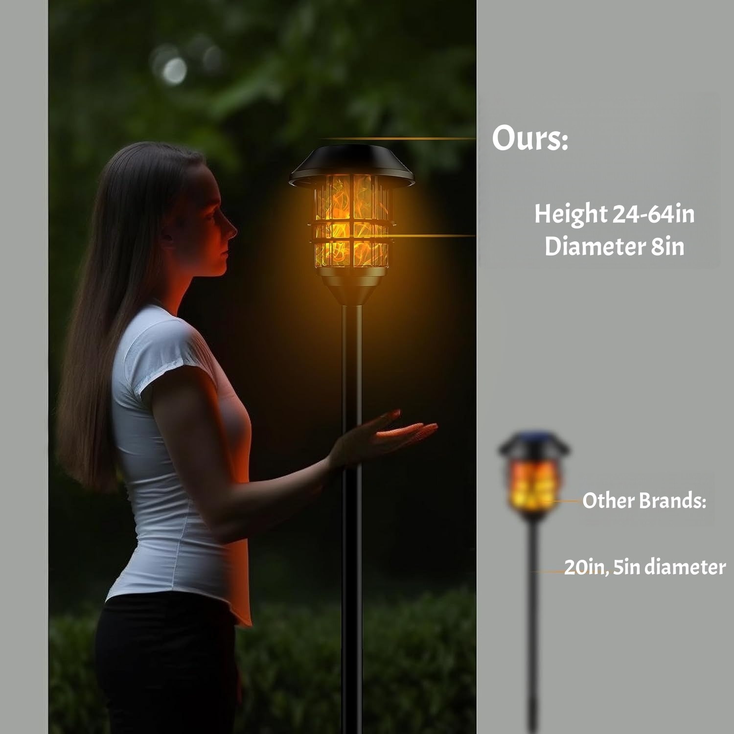 🔥Last Day 40% OFF🔥Extra-Tall Flickering Flame Solar Outdoor Lights