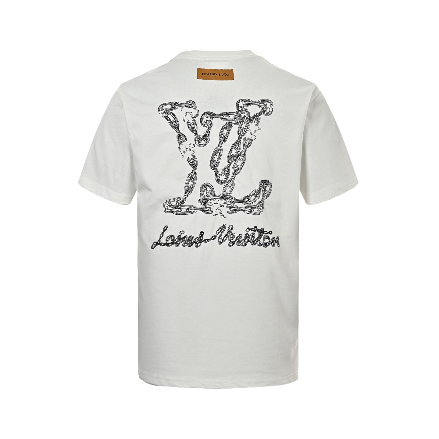 Louis Vuitton 25ss chain lettering embroidered short sleeve