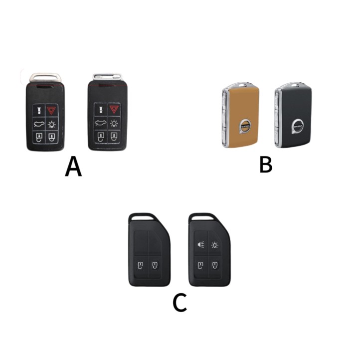 Buttons Genuine Leather Car Key