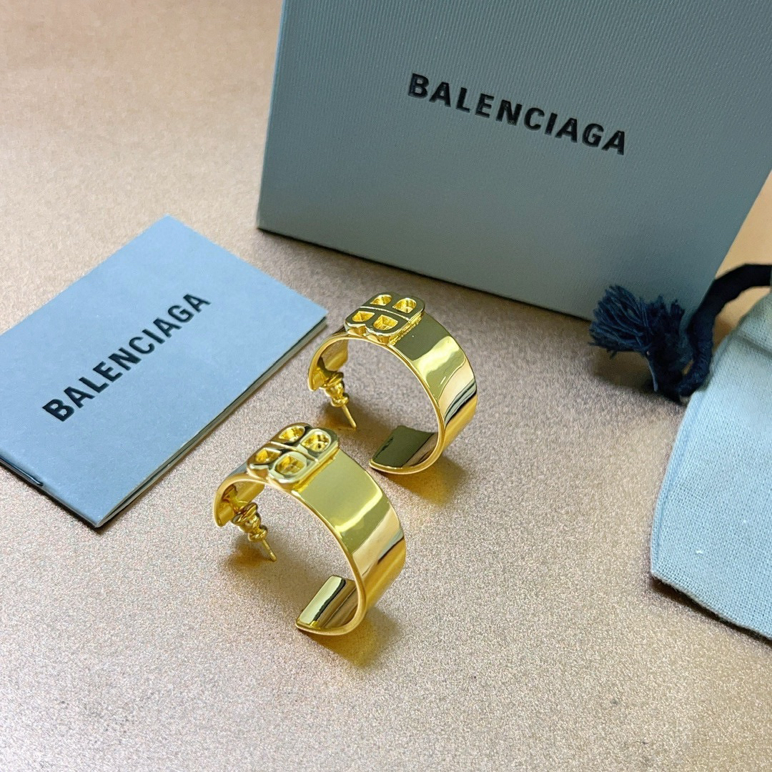 Balenciaga BB Hoop Earrings