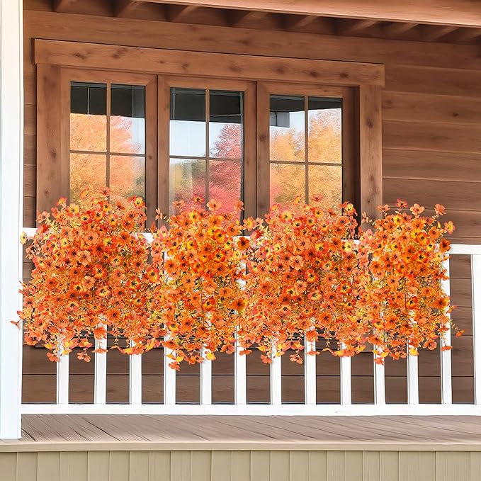 🔥LAST DAY 50% OFF🔥2 PCS Artificial Hanging Silk Fake Daisy Realistic Flowers ,UV Resistant