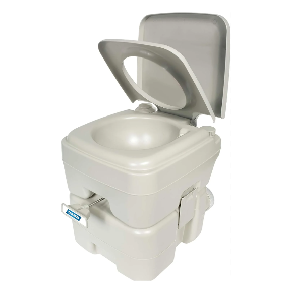 Camco 5.3-Gallon Portable Travel Toilet Features Detachable Holding Tank